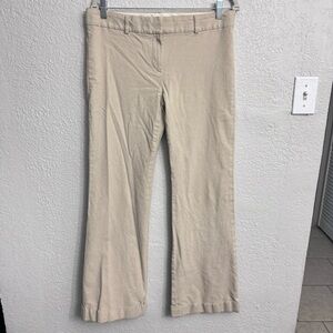 Theory Beige Tan Pinstripe Flared Dress Pants Women’s Size 12 Button Closure